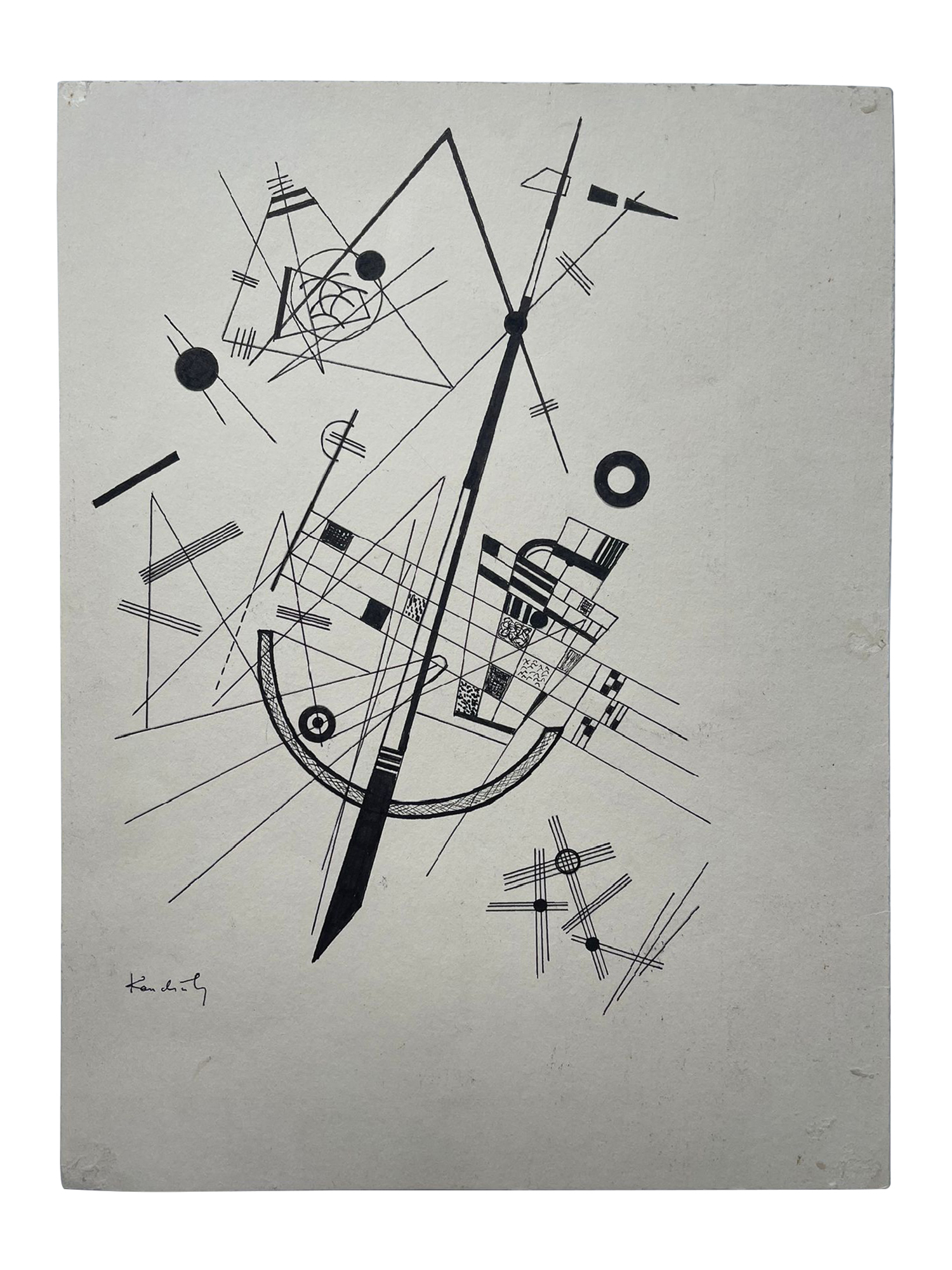 WASSILY KANDINSKY RUSSIAN INK ON PAPER PAINTING PIC-0